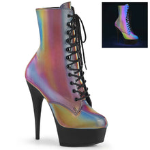 Carregar imagem no visualizador da galeria, Tacones Pleaser DELIGHT-1020REFL Rainbow Reflective Negro
