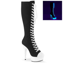 Carregar imagem no visualizador da galeria, Tacones Pleaser DELIGHT-2000SK-02 Negro Canvas White
