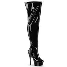 Cargar imagen en el visor de la galería, Tacones Pleaser DELIGHT-3000WCF Negro Str. Charol
