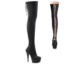 Cargar imagen en el visor de la galería, Tacones Pleaser DELIGHT-3003 Negro Lycra Mate
