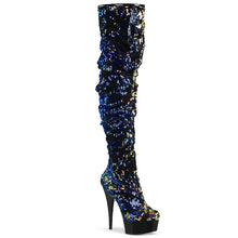 Cargar imagen en el visor de la galería, Tacones Pleaser DELIGHT-3004 Azul Iridescent Sequins

