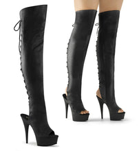 Cargar imagen en el visor de la galería, Tacones Pleaser DELIGHT-3019 Negro Piel Sintética
