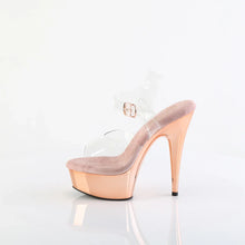 Load image into Gallery viewer, Tacones Pleaser DELIGHT-608 Transparente Oro Rosa
