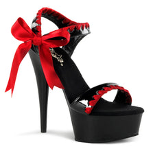 Load image into Gallery viewer, Tacones Pleaser DELIGHT-615 Negro Rojo
