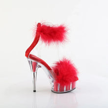 Carregar imagem no visualizador da galeria, Tacones Pleaser DELIGHT-624F Transparente Rojo Fur
