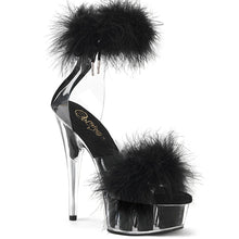 Cargar imagen en el visor de la galería, Tacones Pleaser DELIGHT-624F Transparente Negro Fur
