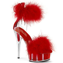 Carregar imagem no visualizador da galeria, Tacones Pleaser DELIGHT-624F Transparente Rojo Fur
