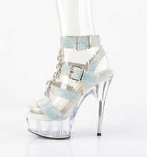 Cargar imagen en el visor de la galería, Tacones Pleaser DELIGHT-656RS Plata Transparente
