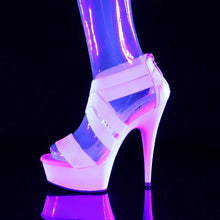 Cargar imagen en el visor de la galería, Tacones Pleaser DELIGHT-669 UV Blanco Elastic
