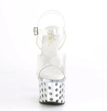 Load image into Gallery viewer, Tacones Pleaser DISCOLITE-708DOTS Transparente Plata Cromo
