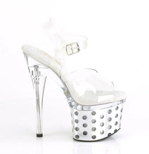 Load image into Gallery viewer, Tacones Pleaser DISCOLITE-708DOTS Transparente Plata Cromo
