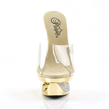 Cargar imagen en el visor de la galería, Tacones Pleaser ECLIPSE-601DM Transparente Dorado Cromo
