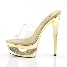Cargar imagen en el visor de la galería, Tacones Pleaser ECLIPSE-601DM Transparente Dorado Cromo
