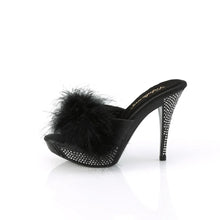 Cargar imagen en el visor de la galería, Tacones Fabulicious ELEGANT-401F Negro Marabou Piel
