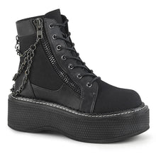 Load image into Gallery viewer, Botines Demonia EMILY-114 Negro Canvas-Piel vegana
