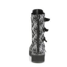 Load image into Gallery viewer, Botas Demonia EMILY-322 Negro-Plata Faux Nubuck Leather
