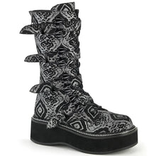 Load image into Gallery viewer, Botas Demonia EMILY-322 Negro-Plata Faux Nubuck Leather
