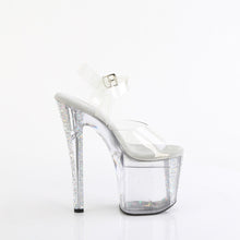Load image into Gallery viewer, Tacones Pleaser ENCHANT-708AQUA-04 Transparente Plata Purpurina
