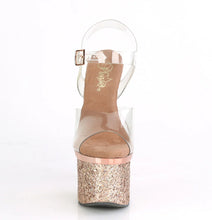 Load image into Gallery viewer, Tacones Pleaser ESTEEM-708CHLG Transparente Oro Rosa
