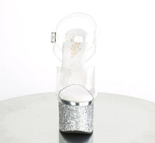 Load image into Gallery viewer, Tacones Pleaser ESTEEM-708CHLG Transparente Plata Cromo
