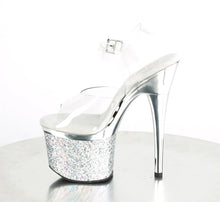Load image into Gallery viewer, Tacones Pleaser ESTEEM-708CHLG Transparente Plata Cromo
