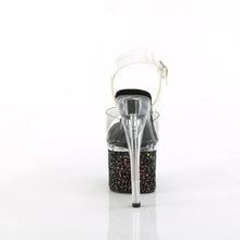 Load image into Gallery viewer, Tacones Pleaser ESTEEM-708LG Transparente Negro Purpurina
