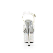 Load image into Gallery viewer, Tacones Pleaser ESTEEM-708LG Transparente Blanco Purpurina
