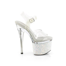 Load image into Gallery viewer, Tacones Pleaser ESTEEM-708LG Transparente Blanco Purpurina
