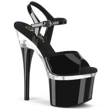 Carregar imagem no visualizador da galeria, Tacones Pleaser ESTEEM-709 Negro Charol Transparente
