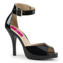 Load image into Gallery viewer, Tacones Pleaser Pink Label EVE-02 Negro Charol
