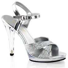 Carregar imagem no visualizador da galeria, Tacones Fabulicious FLAIR-419(G) Plata Purpurina Transparente
