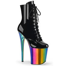 Carregar imagem no visualizador da galeria, Tacones Pleaser FLAMINGO-1020RC Negro Charol Rainbow
