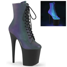 Load image into Gallery viewer, Tacones Pleaser FLAMINGO-1020REFL Verde Reflective Negro
