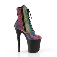 Load image into Gallery viewer, Tacones Pleaser FLAMINGO-1020RS Rainbow Negro Mate

