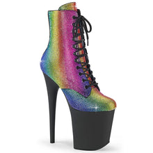 Load image into Gallery viewer, Tacones Pleaser FLAMINGO-1020RS Rainbow Negro Mate
