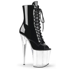 Carregar imagem no visualizador da galeria, Botas Pleaser FLAMINGO-1021 - Verniz preto / Transparente
