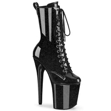 Load image into Gallery viewer, Tacones Pleaser FLAMINGO-1040GP Negro Purpurina Charol
