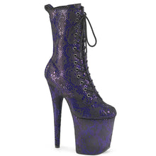 Load image into Gallery viewer, Tacones Pleaser FLAMINGO-1040SPF Morado Snake Print
