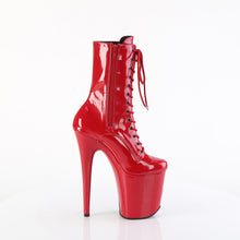 Load image into Gallery viewer, Pleaser FLAMINGO-1040TT Boots - Red-Black Patent / Red-Black
