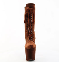 Load image into Gallery viewer, Tacones Pleaser FLAMINGO-1045VEL Marrón Velvet M

