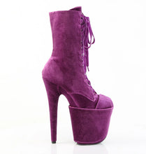 Load image into Gallery viewer, Tacones Pleaser FLAMINGO-1045VEL Morado Velvet
