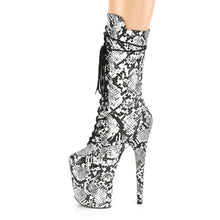 Carregar imagem no visualizador da galeria, Botas Pleaser FLAMINGO-1050SP - Estampado de cobra preto-branco

