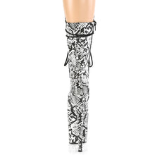 Carregar imagem no visualizador da galeria, Botas Pleaser FLAMINGO-1050SP - Estampado de cobra preto-branco

