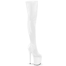 Carregar imagem no visualizador da galeria, Botas Pleaser FLAMINGO-3000 - Verniz branco elástico / Branco
