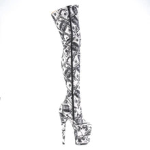 Load image into Gallery viewer, Tacones Pleaser FLAMINGO-3000DP Blanco Negro Str.
