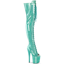 Load image into Gallery viewer, Tacones Pleaser FLAMINGO-3021GP Aguamarina Purpurina Charol
