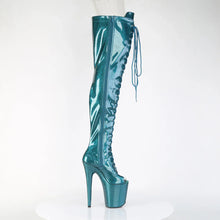 Carregar imagem no visualizador da galeria, Tacones Pleaser FLAMINGO-3021GP Teal Purpurina Charol
