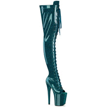 Carregar imagem no visualizador da galeria, Tacones Pleaser FLAMINGO-3021GP Teal Purpurina Charol
