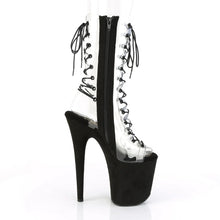 Load image into Gallery viewer, Tacones Pleaser FLAMINGO-800-60FS Transparente Negro Faux
