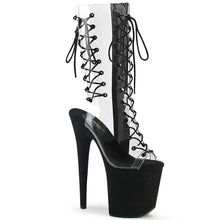Load image into Gallery viewer, Tacones Pleaser FLAMINGO-800-60FS Transparente Negro Faux

